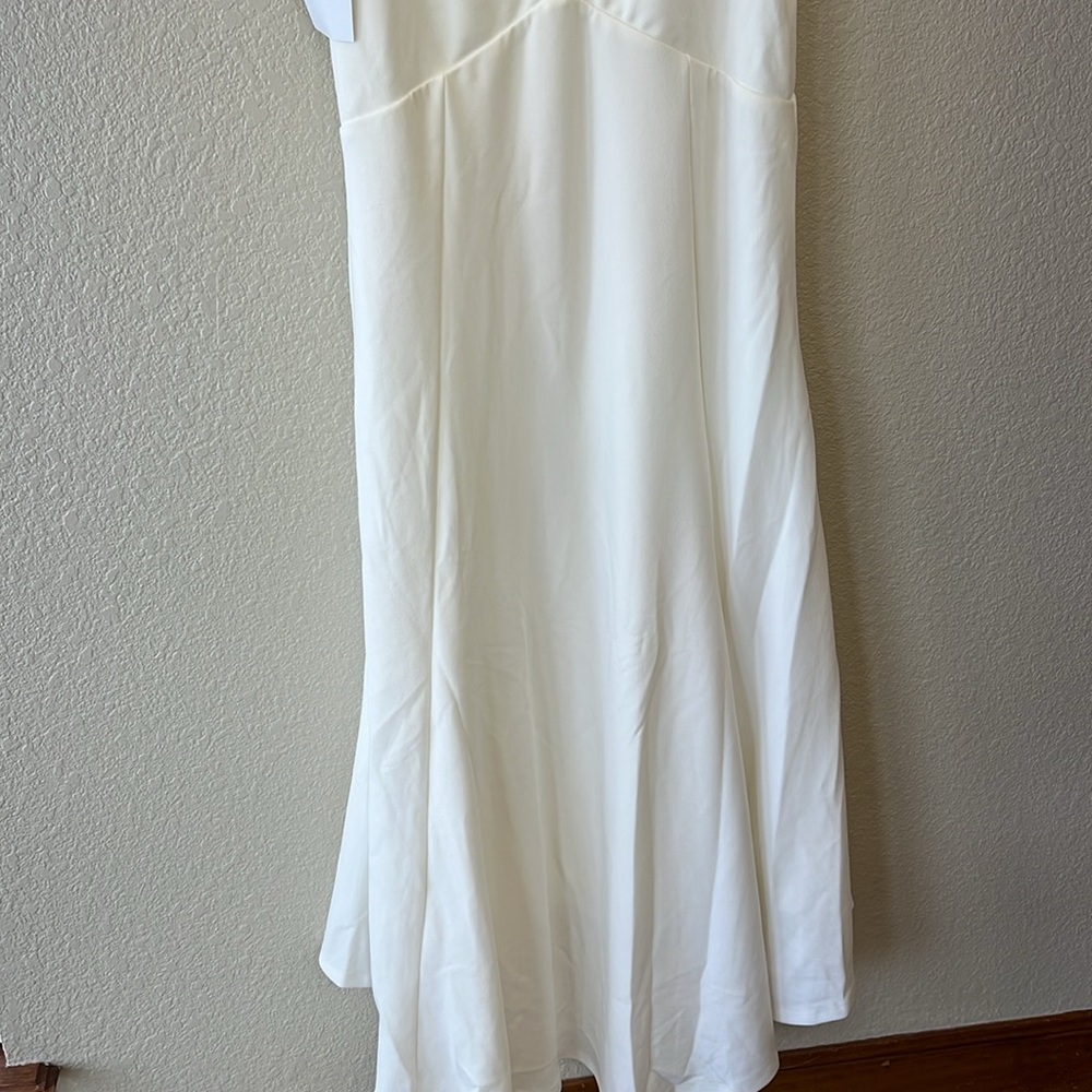Lulus wedding sleeveless mermaid style square neck white dress size XS NWT - Picture 9 of 12